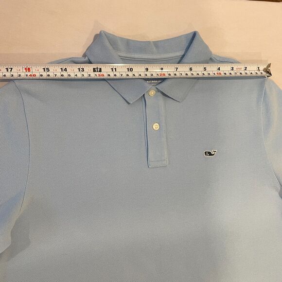 ~ Vineyard Vines Small Heritage Polo Shirt Light Blue Short Sleeves Whale Cotton - Picture 11 of 13